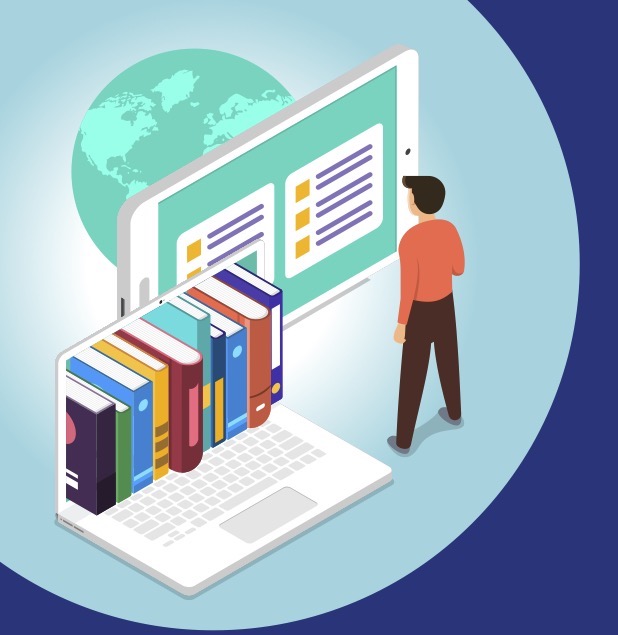 illustration of one searching on the web