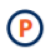 P in a circle icon